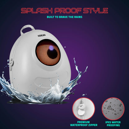 Hookaba GlowBuddy Kids LED Backpack – Fun Light-Up Bag for School & Travel | Waterproof | Lightweight | Ages 4–10 - White - Jaiman Toys