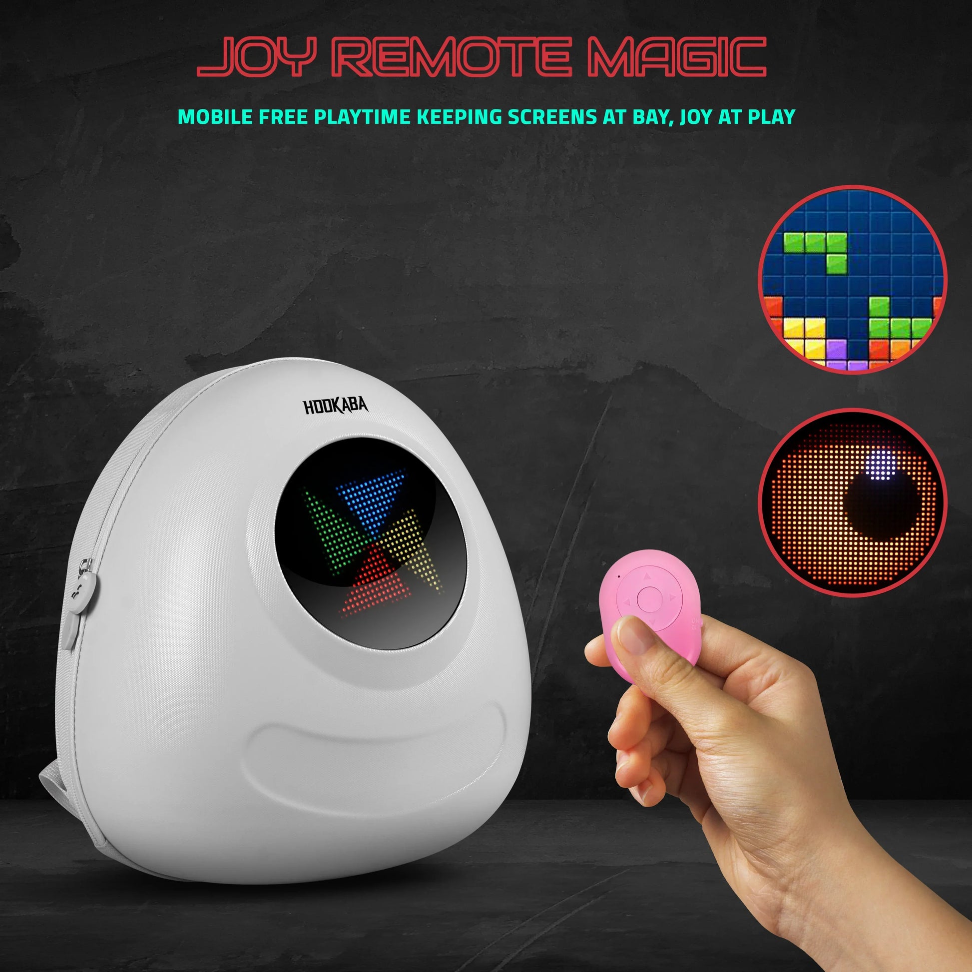 Hookaba GlowBuddy Kids LED Backpack – Fun Light-Up Bag for School & Travel | Waterproof | Lightweight | Ages 4–10 - White - Jaiman Toys