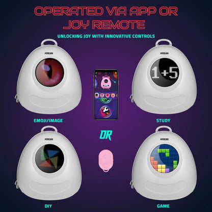 Hookaba GlowBuddy Kids LED Backpack – Fun Light-Up Bag for School & Travel | Waterproof | Lightweight | Ages 4–10 - White - Jaiman Toys