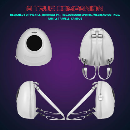 Hookaba GlowBuddy Kids LED Backpack – Fun Light-Up Bag for School & Travel | Waterproof | Lightweight | Ages 4–10 - White - Jaiman Toys