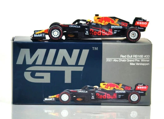Mini GT 835: Red Bull RB16B #33 Max Verstappen 2021 Abu Dhabi Grand Prix Winner 1:64 Scale - Jaiman Toys