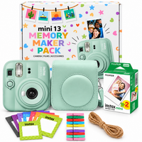 Fujifilm Instax Mini 13 Memory Maker Gift Pack – Instant Camera with 20 Films, Case & Photo Display Kit - Lagoon Green