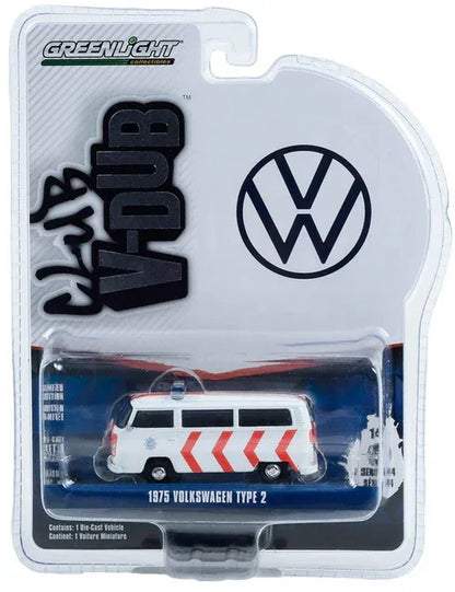 Greenlight Club V-Dub – 1975 Volkswagen Type 2 (Police Van) Die-Cast Car (1:64 Scale) - Jaiman Toys