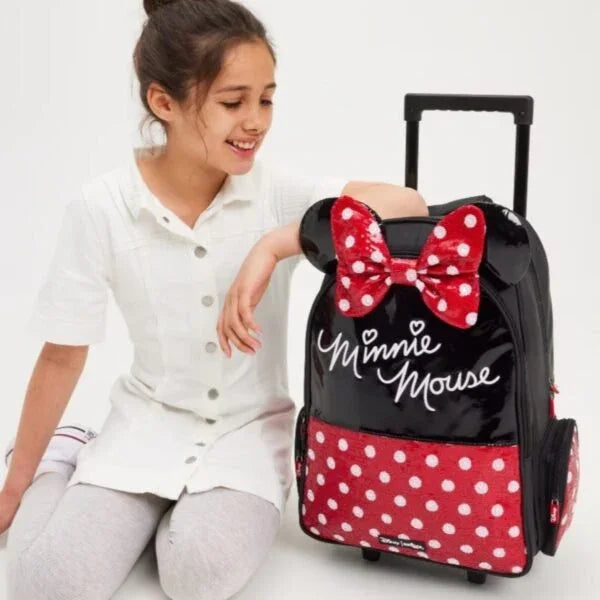 Smiggle School Bag : Minnie Mouse Colorful & Stylish 18 Inch Trolley Backpack for Kids - Jaiman Toys