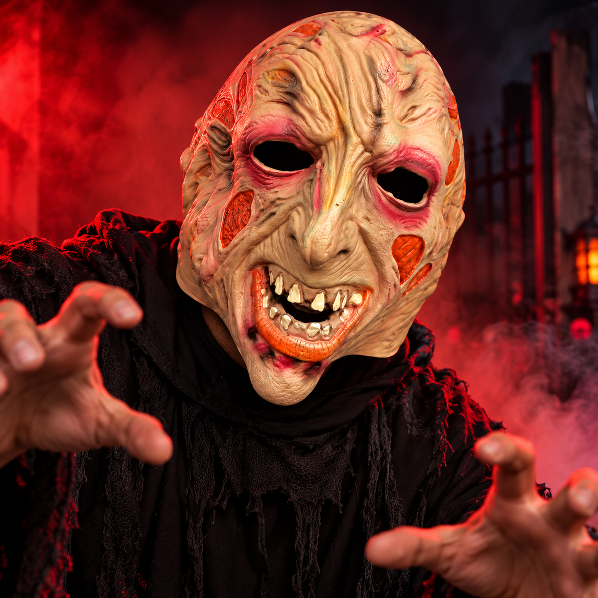 Halloween Scary Zombie Monster Mask – Realistic Wrinkled Horror Face Mask for Adults