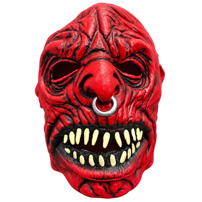 Halloween Scary Red Demon Mask with Nose Ring – Horror Monster Costume Mask for Adults
