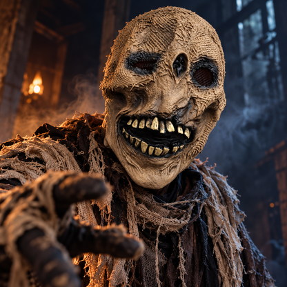 Halloween Scary Mummy Zombie Mask – Realistic Stitched Horror Monster Costume Mask for Adults