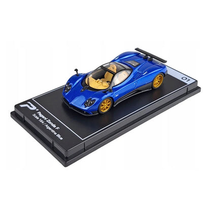 PosterCars 1:64 H01 – Pagani Zonda F with Acrylic Box (Argentina Blue) Diecast Car Model - Jaiman Toys