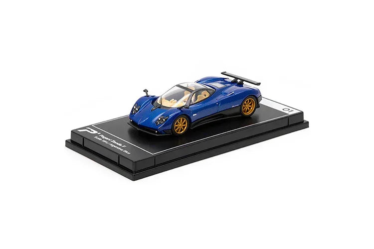 PosterCars 1:64 H01 – Pagani Zonda F with Acrylic Box (Argentina Blue) Diecast Car Model - Jaiman Toys