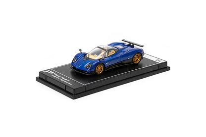 PosterCars 1:64 H01 – Pagani Zonda F with Acrylic Box (Argentina Blue) Diecast Car Model - Jaiman Toys