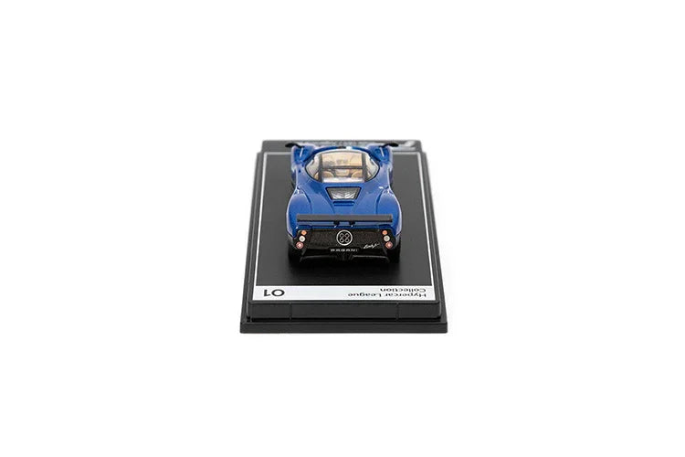 PosterCars 1:64 H01 – Pagani Zonda F with Acrylic Box (Argentina Blue) Diecast Car Model - Jaiman Toys