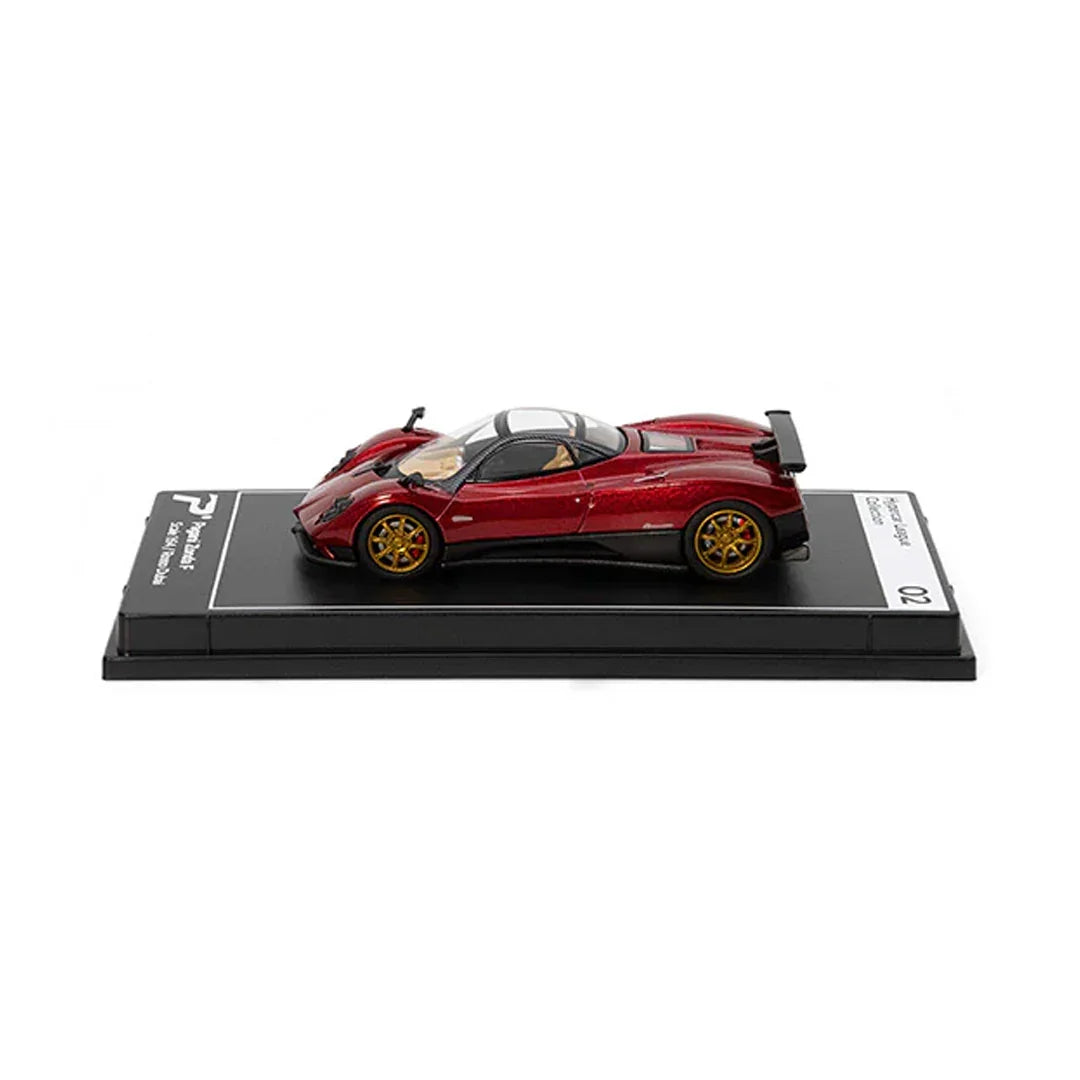 PosterCars Pagani Zonda F with Acrylic Box – Rosso Dubai Red (1:64) Diecast Car Model #2 - Jaiman Toys