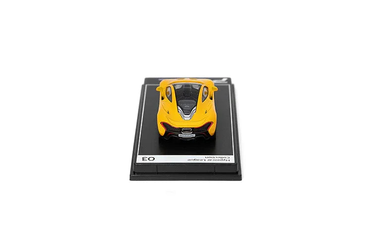 PosterCars H03 – McLaren P1 with Acrylic Box (Volcano Yellow) 1:64 Diecast Car Model - Jaiman Toys