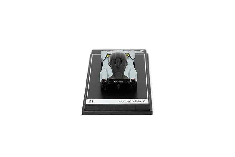 PosterCars 1:64 Aston Martin Valkyrie – Skyfall Silver 11 - Acrylic Box | Hypercar League Collection Diecast Model - Jaiman Toys