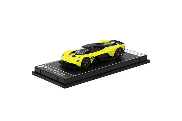 PosterCars H12 – Aston Martin Valkyrie with Acrylic Box (Lime Essence) 1:64 Diecast Car Model - Jaiman Toys