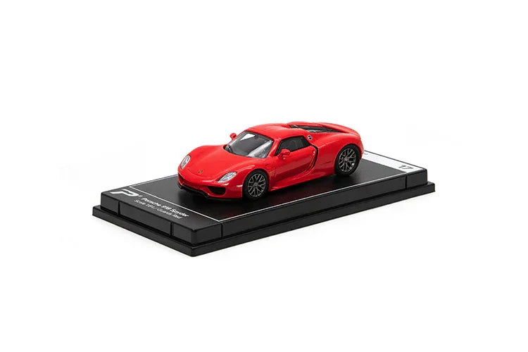 PosterCars 1:64 Porsche 918 Spyder – Guards Red – Acrylic Box Display | #H17 - Jaiman Toys
