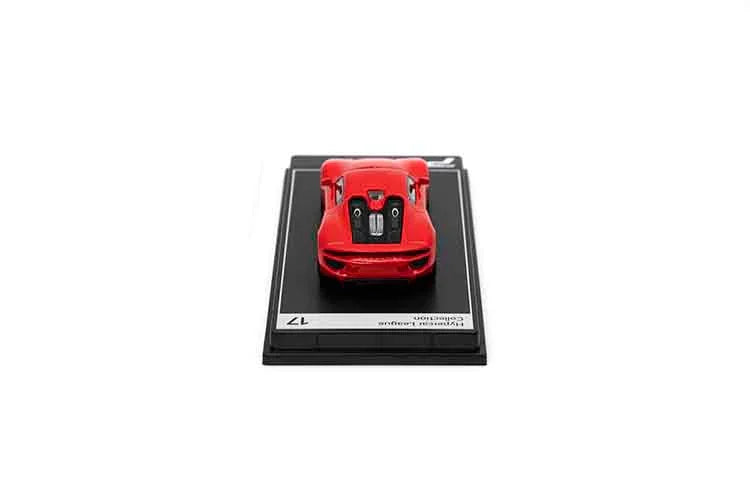 PosterCars 1:64 Porsche 918 Spyder – Guards Red – Acrylic Box Display | #H17 - Jaiman Toys