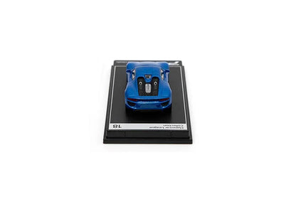 PosterCars 1:64 Porsche 918 Spyder – Sapphire Blue Metallic – Acrylic Box | #H18 - Jaiman Toys