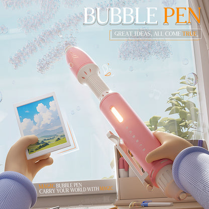 Magic Bubble Pen Rechargeable Bubble Maker Toy for Kids with LED Light, Bubble Solution, Battery & USB Charging Cable – 47 cm, Pack of 1