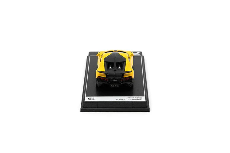 PosterCars 1:64 Bugatti Divo – Jaune Soufre – Acrylic Box | #H19 - Jaiman Toys