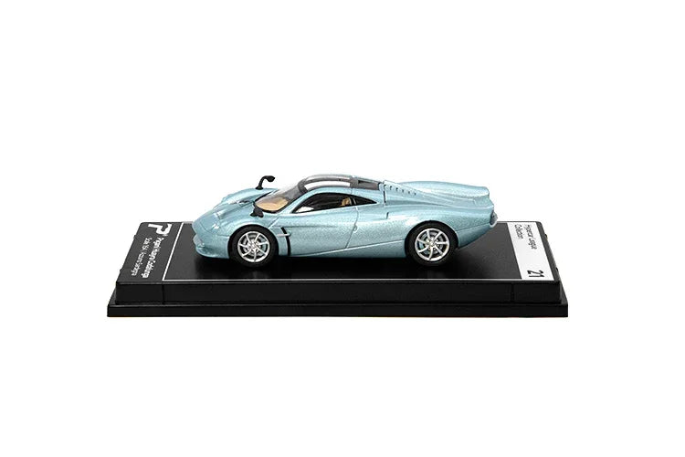 PosterCars 1:64 Pagani Huayra Codalunga – Blue – Acrylic Box | Hypercar League Collection #21 - Jaiman Toys