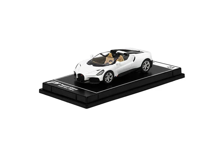 PosterCars 1:64 Bugatti Mistral – White – Acrylic Box | Hypercar League Collection #23 - Jaiman Toys