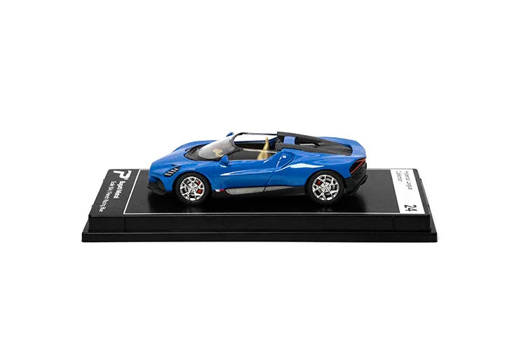PosterCars 1:64 Bugatti Mistral – Blue – Acrylic Box | Hypercar League Collection #24 - Jaiman Toys