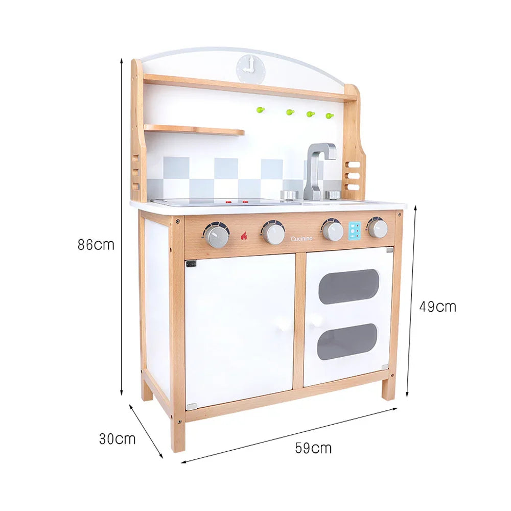 Kids Educational Wooden Kitchen & Food Play Set – Pretend Cooking Role Play Toy