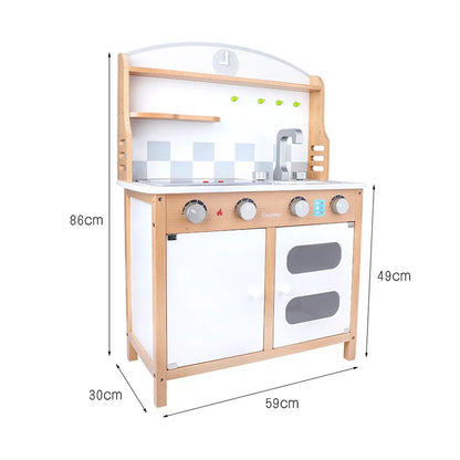 Kids Educational Wooden Kitchen & Food Play Set – Pretend Cooking Role Play Toy