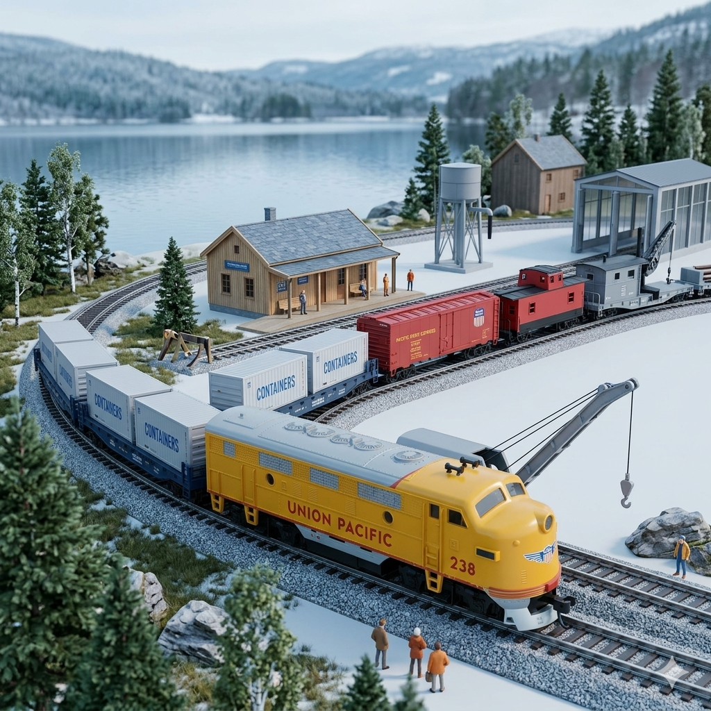HANFLY 66130 Union Pacific FP-7 Diesel HO 1:87 Electric Train Set with Metal Track