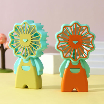 Portable Handheld Mini Fan with Stand – Cute Character Personal Cooling Fan for Travel, Office & Outdoor Use (Pack of 1)