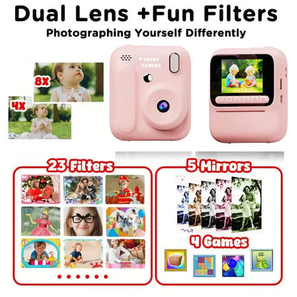 Instant Printing Camera 1080P 2.4inch Display Toys  Camera Print Photo Video Music Games