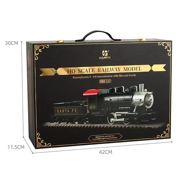 HANFIY 66200 HO Scale Railway Model Train Set No.66200 – Pennsylvania 0-4-0 Steam Locomotive with Metal Tracks (187 x 98 cm Layout)