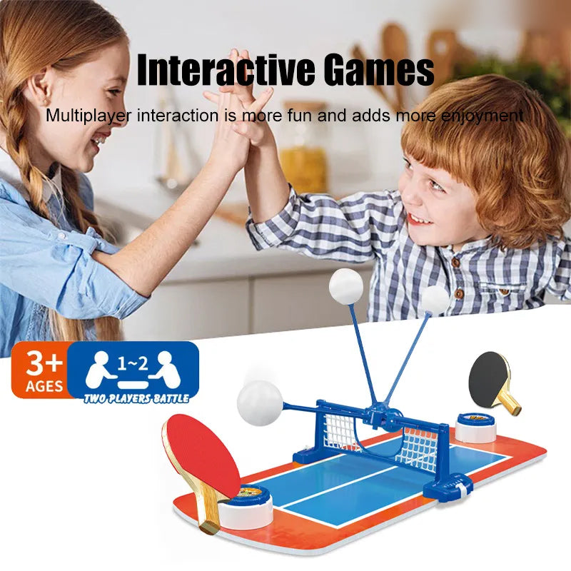 SIMARR Tabletop Ping Pong Game Set for Kids – Mini Indoor Table Tennis Toy with Paddles, Net & Balls | Family Sports Game |