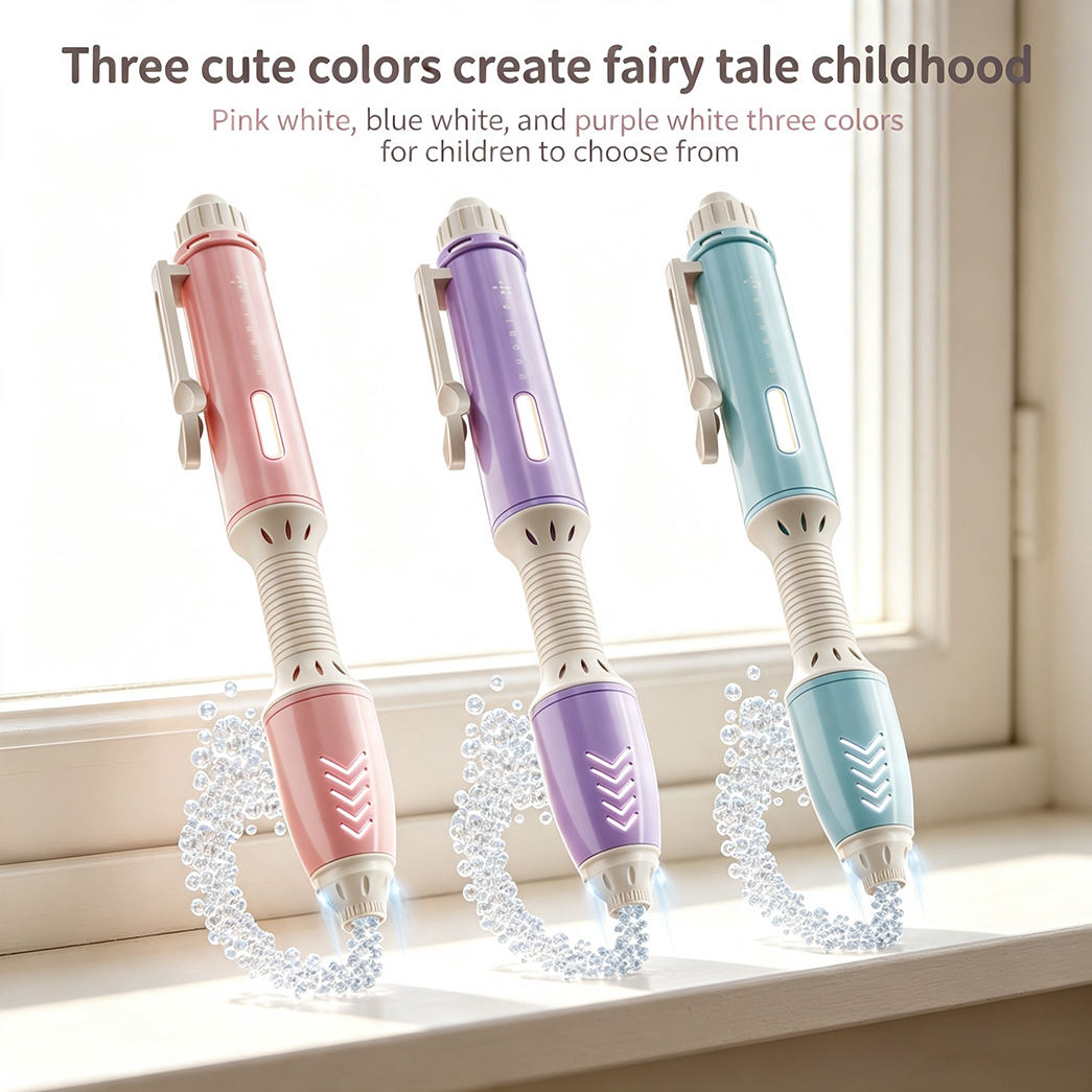 Magic Bubble Pen Rechargeable Bubble Maker Toy for Kids with LED Light, Bubble Solution, Battery & USB Charging Cable – 47 cm, Pack of 1