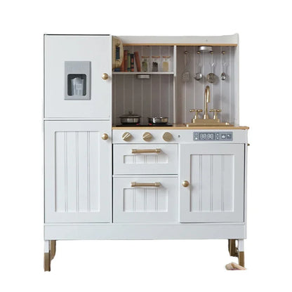 Wooden Play Luxury Kitchen with Simulated Sound and LightSound Light Glowing Popular Kitchen Toy Set