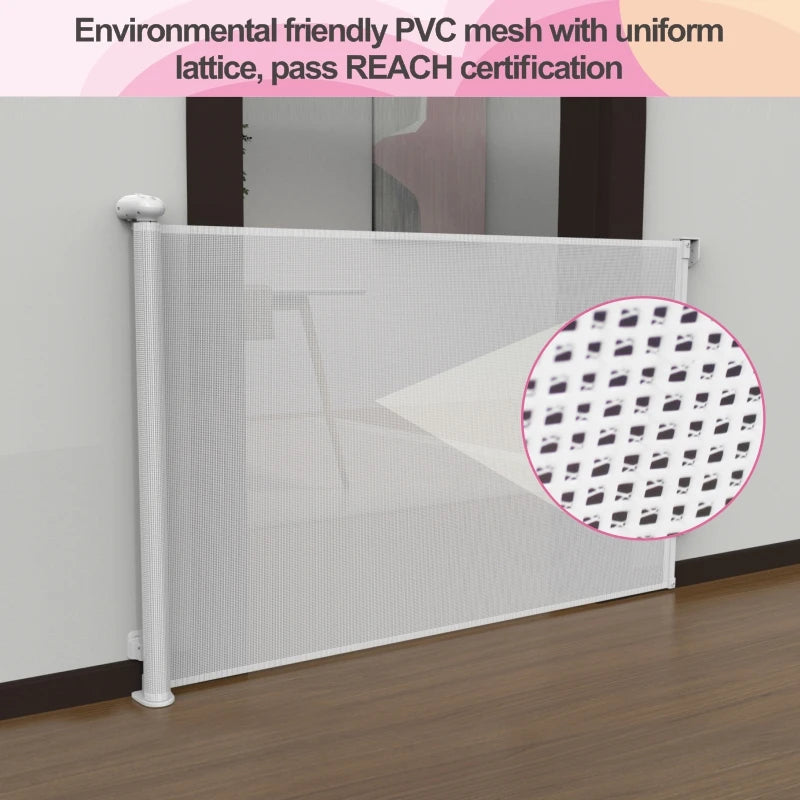 SG0021 Baby Safety Gate ,Extra Tall Retractable Stair Gate  Folding Baby & Pet Gate   | Adjustable Lower Bracket | Extra Height Protection