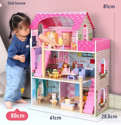 DIY Wooden Doll House Mini Model Pretend Play Furniture Set – 3D Fashion Style Educational Toy