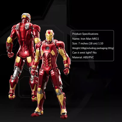 ZD Toys 1:10 Scale Iron Man Mark XI (Red Snapper) Action Figure | Marvel Studios Iron Man 3 | 7 Inch Collectible with Premium Articulation