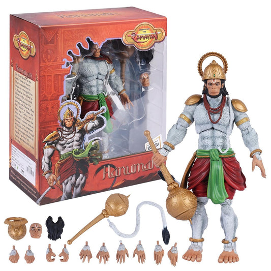 Legends of the Ramayan 1:12 Scale Hanuman Ji Collector Action Figure with Gada, Alternate Head & Interchangeable Hands
