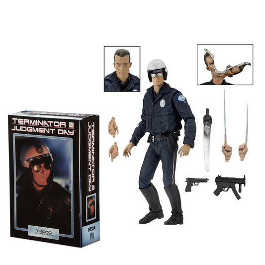 NECA Terminator 2 T-1000 Motorcycle Cop Action Figure - 7-Inch Judgment Day Series (Age 17+)