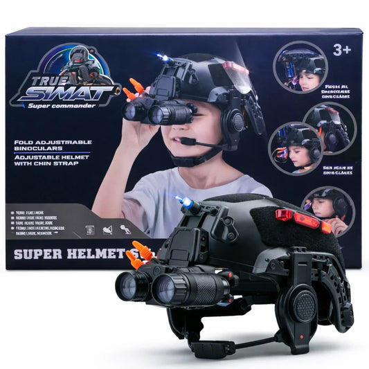 TRUE SWAT Super Commander Kids Tactical Helmet with Light-Up Binoculars & Headset