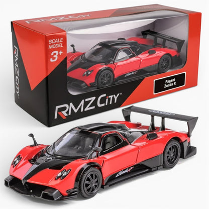RMZ City 1:36 Pagani Zonda R Diecast Car Model – Red | Openable Doors, Sound & Light