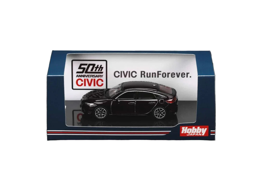 Hobby Japan 1:64 HJ641046 Honda Civic 50 Anniversary Run Forever FL1 LX Black Pearl Diecast Scale Model Car - Jaiman Toys