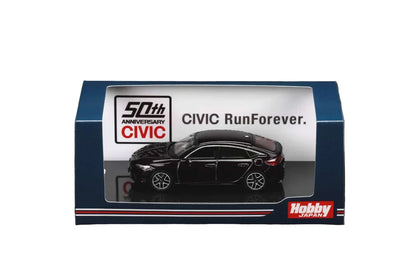Hobby Japan 1:64 HJ641046 Honda Civic 50 Anniversary Run Forever FL1 LX Black Pearl Diecast Scale Model Car - Jaiman Toys