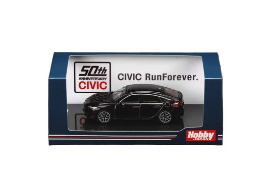 Hobby Japan 1:64 HJ641046 Honda Civic 50 Anniversary Run Forever FL1 LX Black Pearl Diecast Scale Model Car - Jaiman Toys