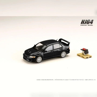 1:64 Hobby Japan HJ641054BK MITSUBISHI LANCER GSR EVOLUTION 7 With Engine Display Model BLACK PEARL - Jaiman Toys