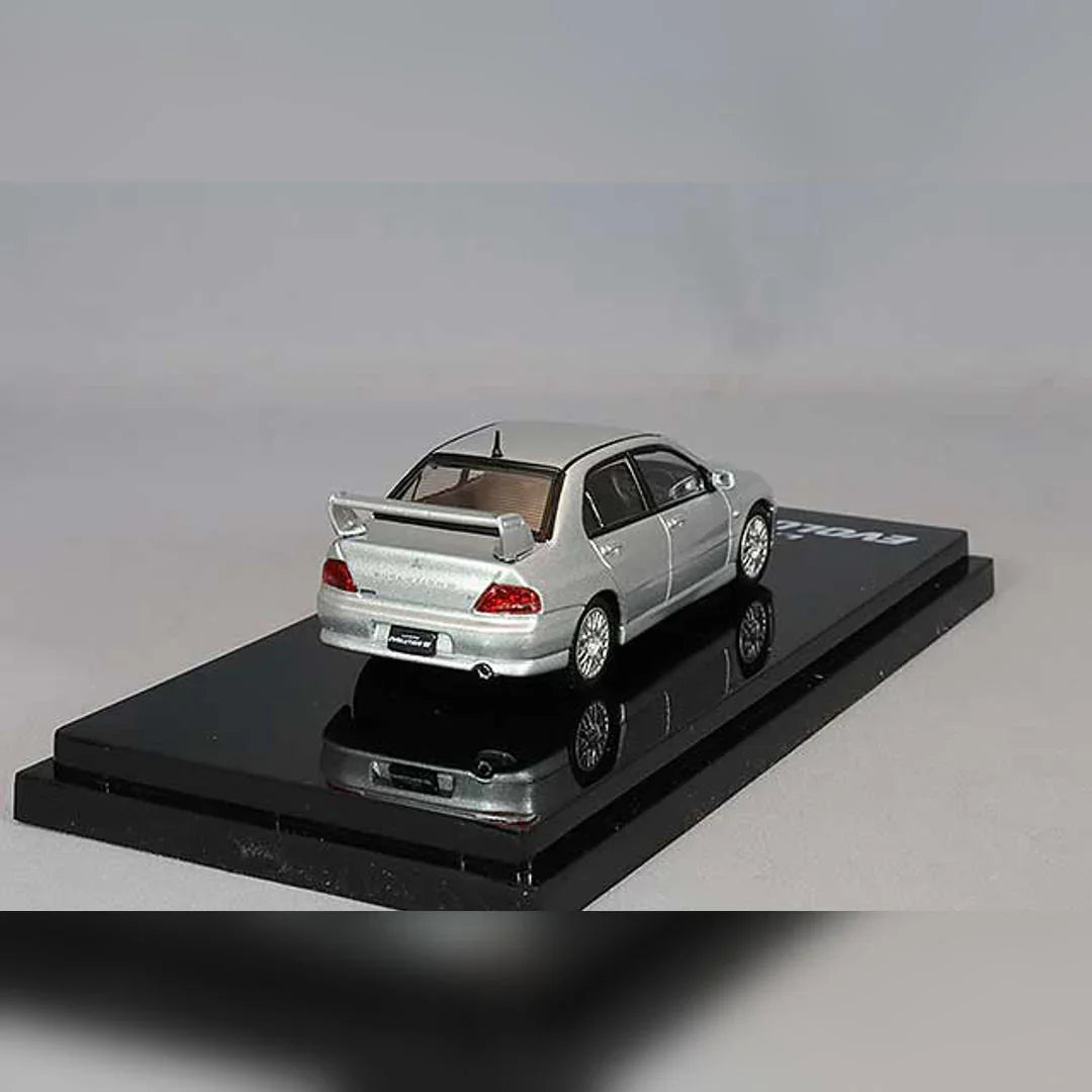 1:64 HJ64 Hobby Japan MITSUBISHI LANCER GSR EVOLUTION 7 With Engine Satellite Silver HJ641054S - Jaiman Toys