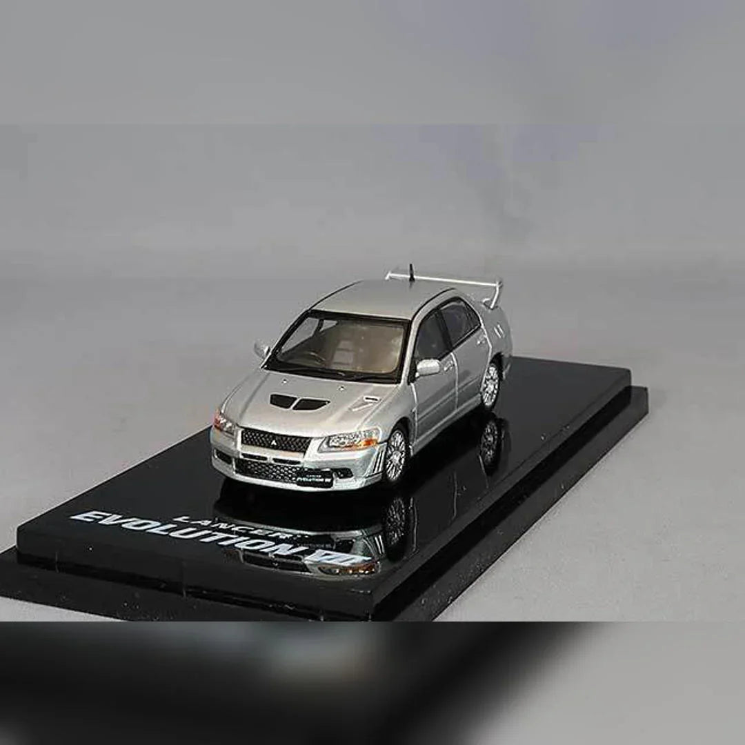 1:64 HJ64 Hobby Japan MITSUBISHI LANCER GSR EVOLUTION 7 With Engine Satellite Silver HJ641054S - Jaiman Toys