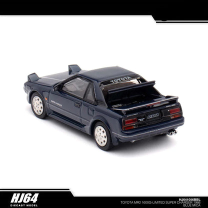 HJ64 1:64 TOYOTA MR2 1600G-LIMITED SUPER CHARGER 1986 Blue Mica HJ641056BBL - Jaiman Toys